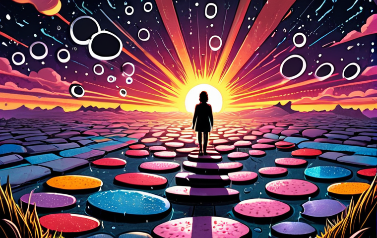 **Prompt 1: Transforming Criticism into Growth**
    A contemporary webcomic artist, initially depicted as huddled and overwhelmed by a storm of dark, spiky, negative comment bubbles swirling around them. A beam of light breaks through, transforming these harsh words into glowing, colorful, structured stepping stones that the artist now confidently ascends, eyes fixed on an inspiring, brightly lit horizon. The background evolves from oppressive gloom to vibrant, blossoming creativity, symbolizing personal and artistic growth. Digital art, expressive, dynamic composition, high detail.