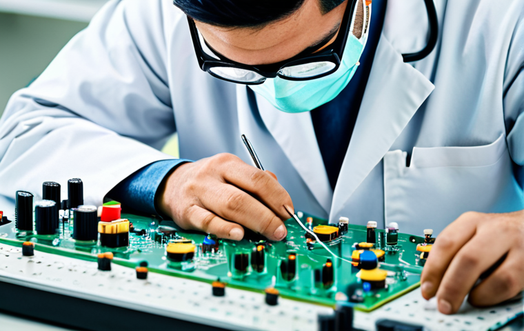 **

A professional engineer, fully clothed in a modest lab coat and safety goggles, working diligently on a complex circuit board in a clean, modern laboratory. Appropriate attire, safe for work, perfect anatomy, correct proportions, well-formed hands, proper finger count, natural pose, professional photography, high quality, family-friendly.

**