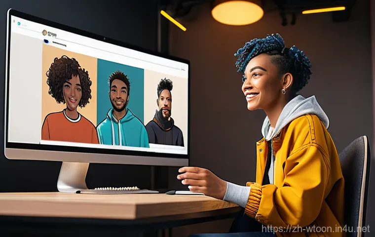 웹툰작가 이직 성공 사례 - A young, focused female webcomic artist in her mid-20s, wearing stylish casual attire (long-sleeve t... 웹툰작가 이직 성공 사례 - A young, focused female webcomic artist in her mid-20s, wearing stylish casual attire (long-sleeve t...