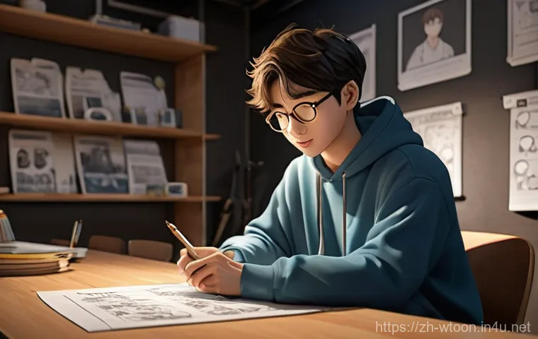 웹툰작가 자격요건 상세 가이드 - **Prompt:** A young, focused web cartoonist, comfortably dressed in a stylish long-sleeved shirt and... 웹툰작가 자격요건 상세 가이드 - **Prompt:** A young, focused web cartoonist, comfortably dressed in a stylish long-sleeved shirt and...